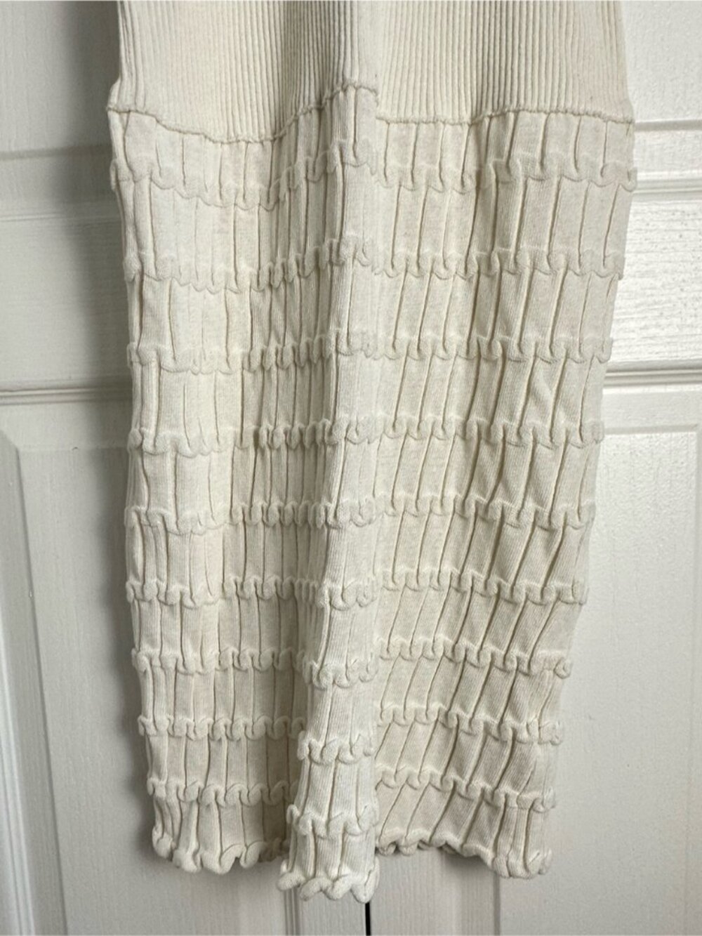 NEW Zara Crochet Knit Halter Bodycon Dress Cream Off White Resort beach Size M - Picture 9 of 10